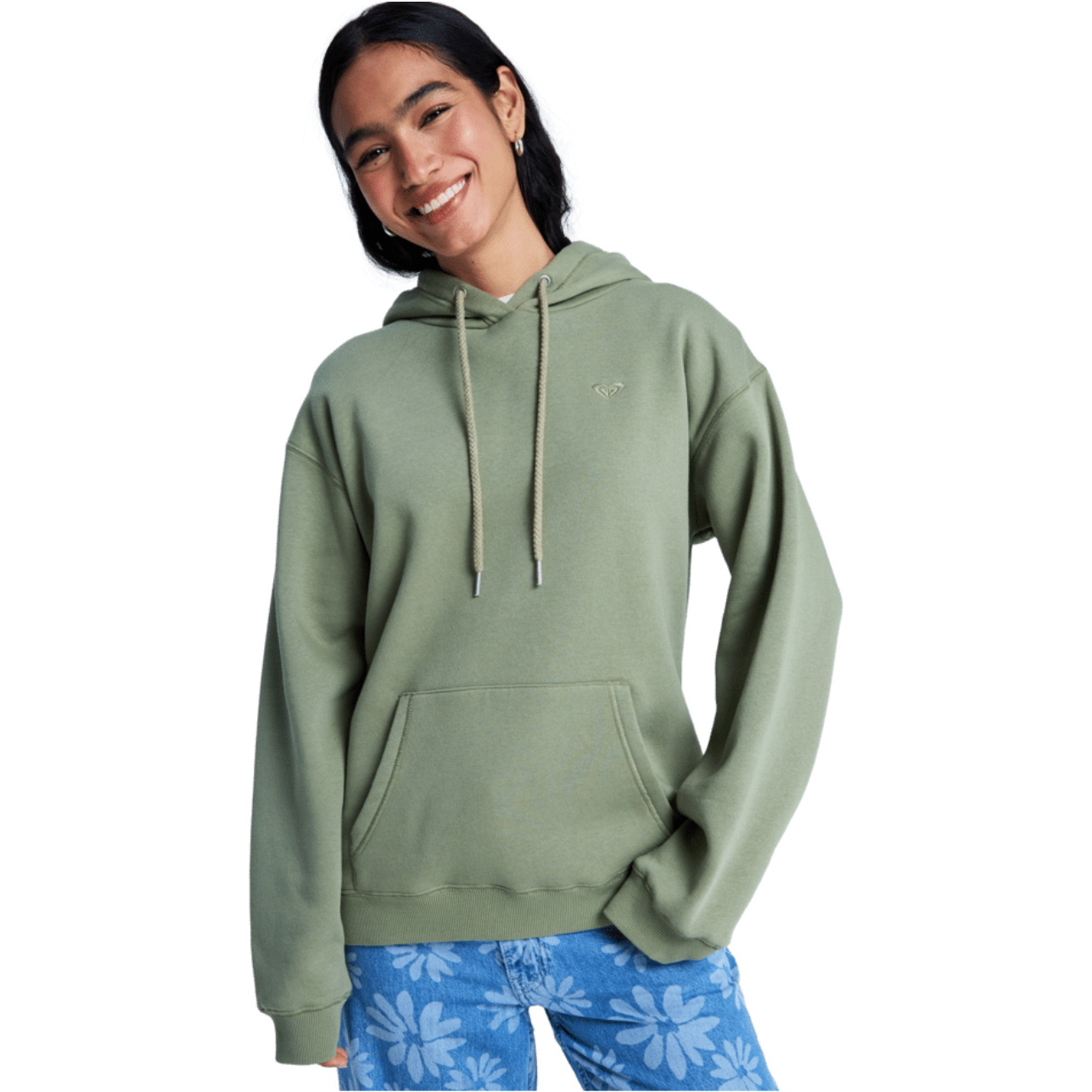 2026 Roxy Womens Surf Stoked Hoodie Brushed Hoodie ERJFT05046 - Oil Green